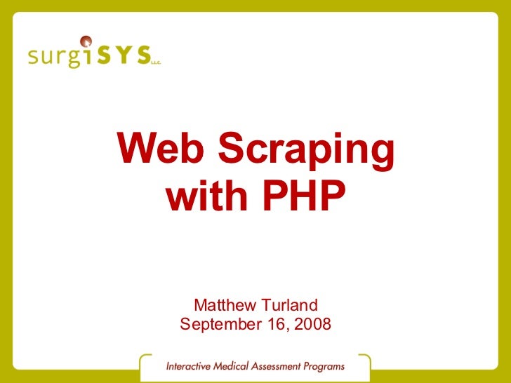 Web Scraping Using Php