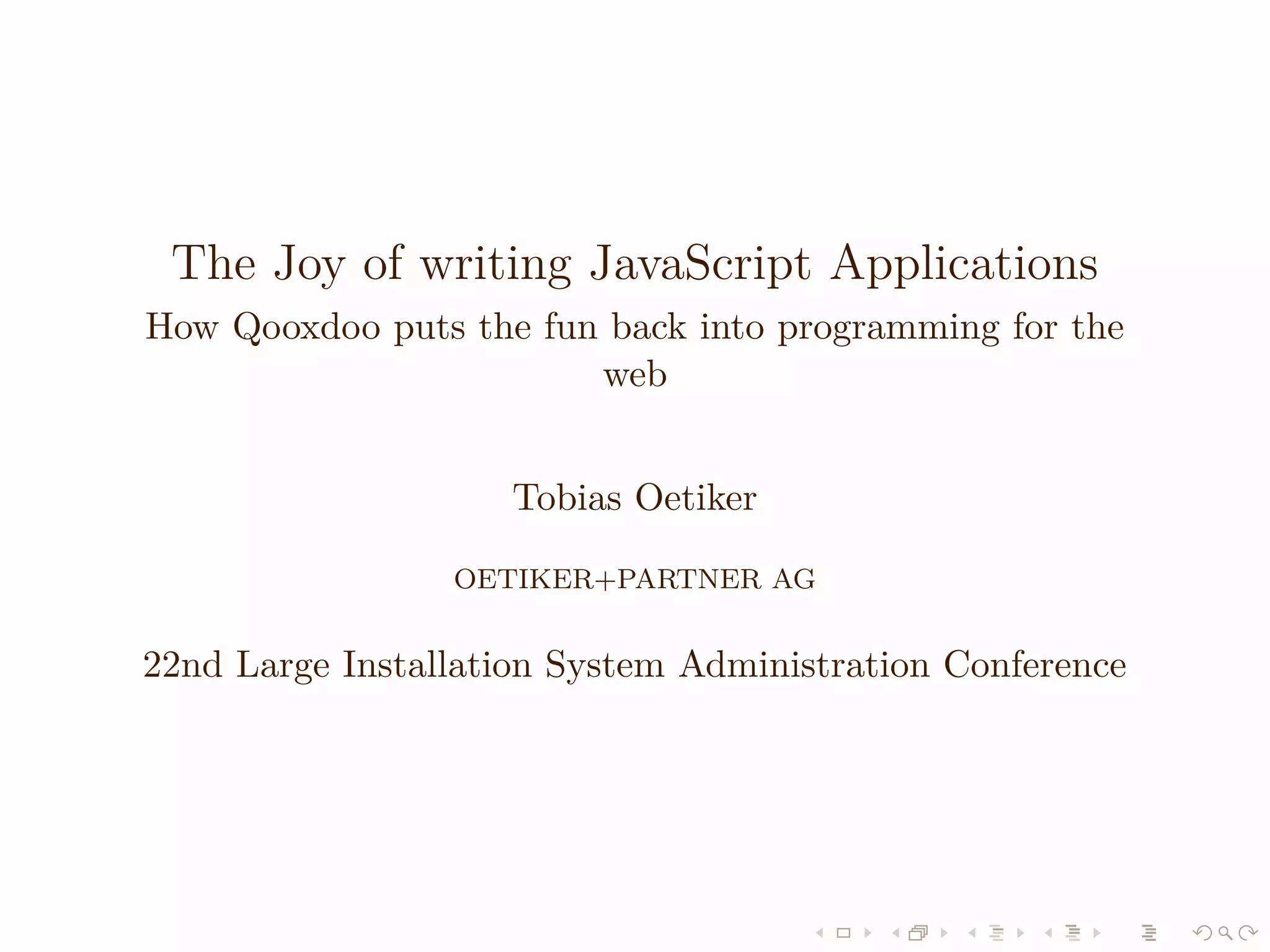 LISA QooxdooTutorial Slides