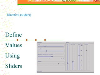 Define Values Using Sliders Directive (sliders) 