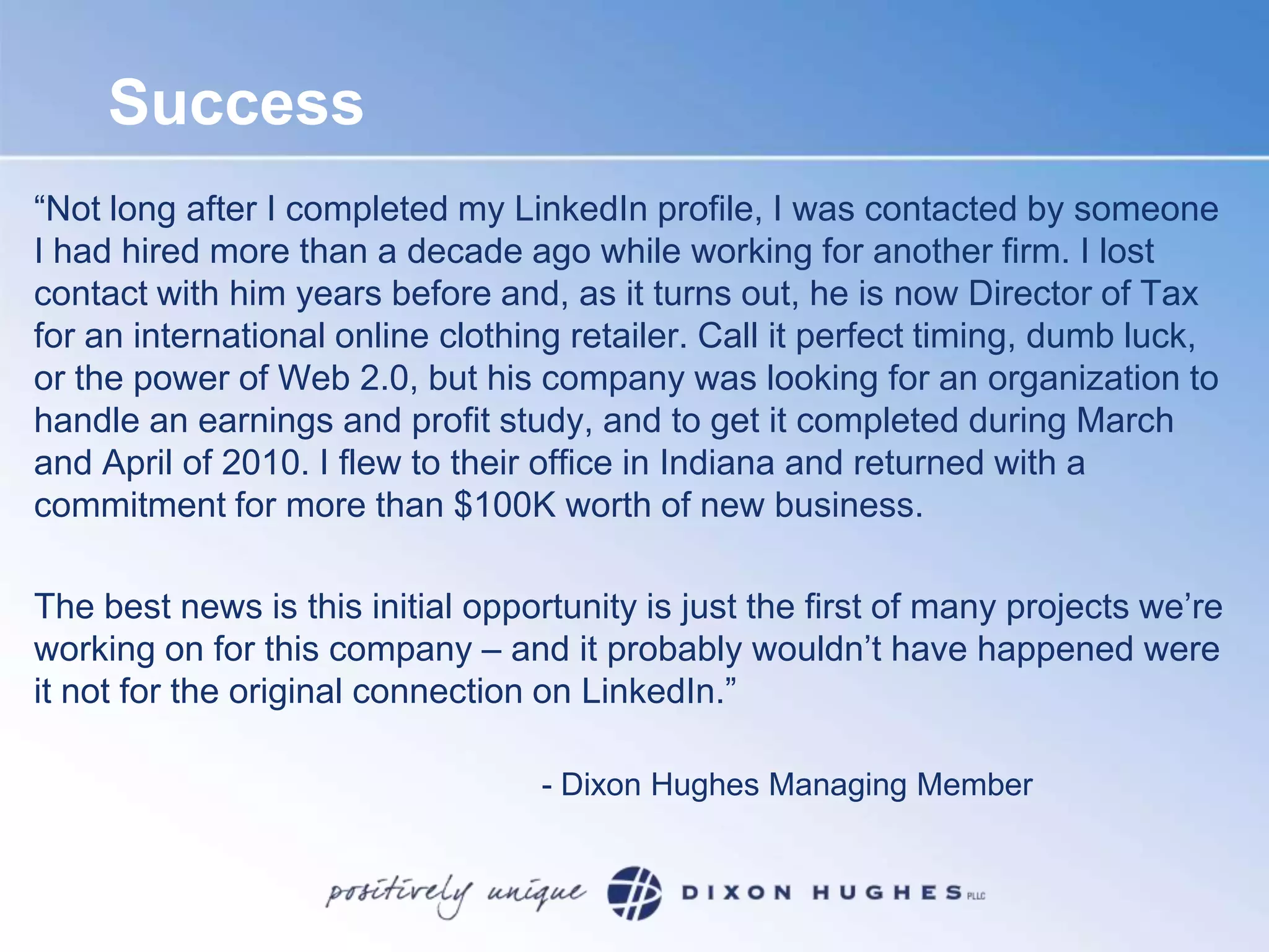 Researching opportunities