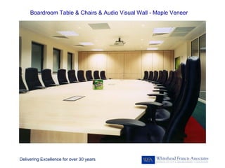 Boardroom Table & Chairs & Audio Visual Wall - Maple Veneer




Delivering Excellence for over 30 years
 