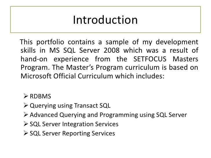 My SQL Portfolio