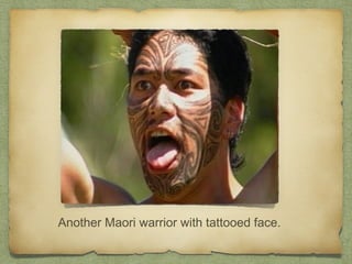 Another Maori warrior with tattooed face.
 