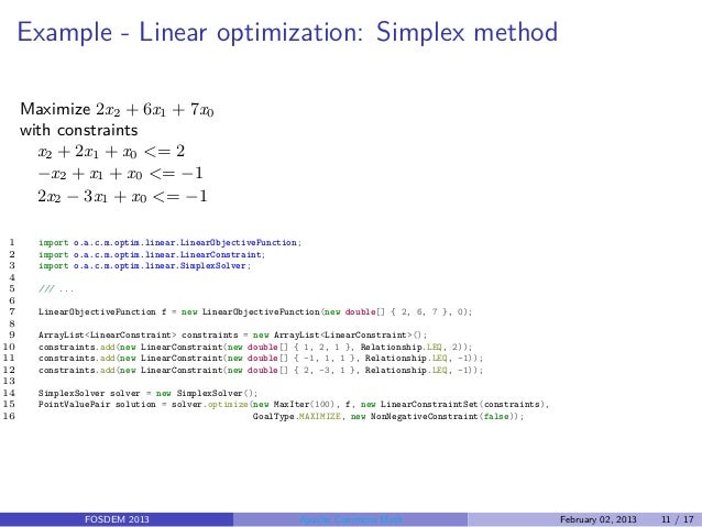 Apache Commons Math Fosdem 2013
