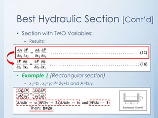 General Formulation of Best Hydraulic Channel Section [Naeem Rezghi] | PPTX