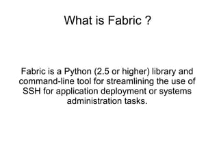 Fabric (python) | PPT