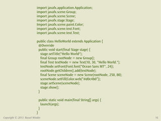 GroovyFX: or how to program JavaFX easily | PDF