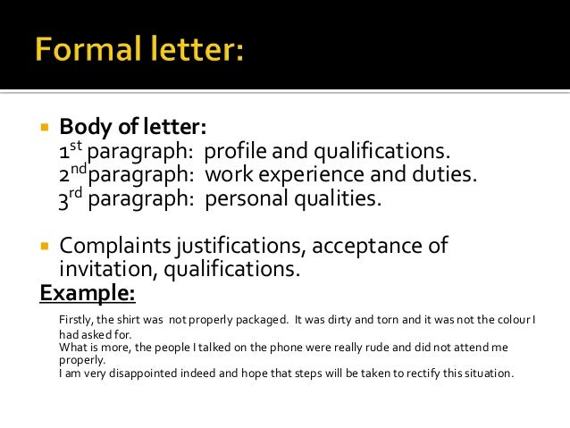 1st formal paragraph letter and informal letter formal