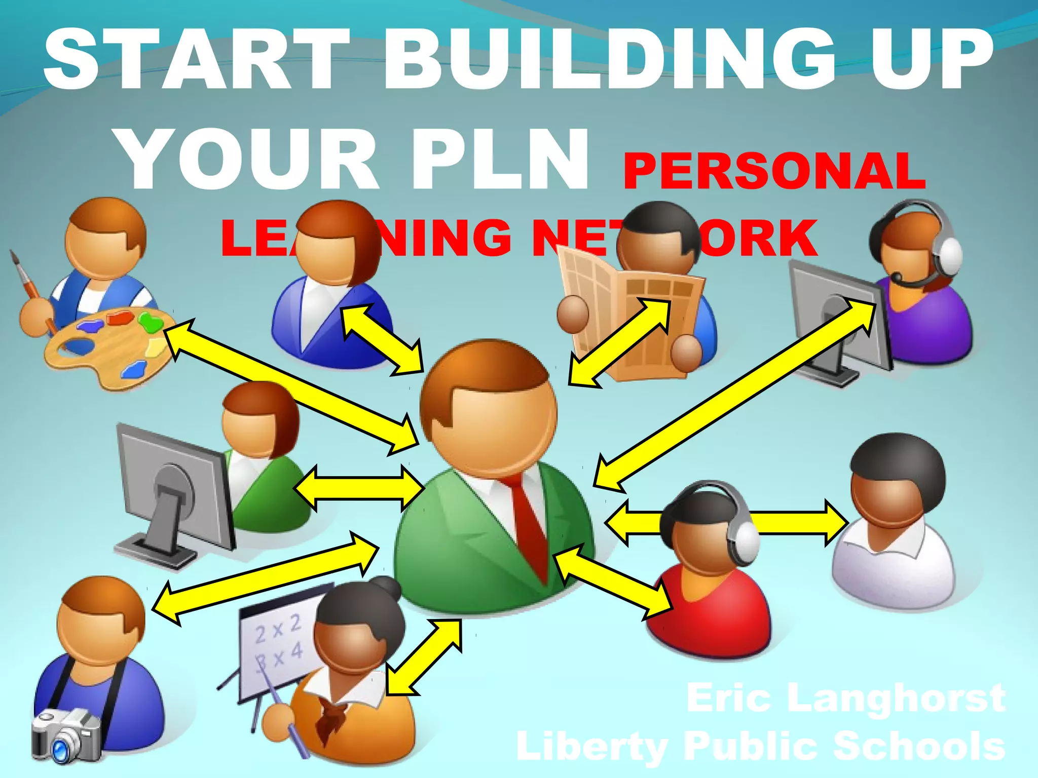 Eric Langhorst
Liberty Public Schools
START BUILDING UP
YOUR PLN PERSONAL
LEARNING NETWORK
 