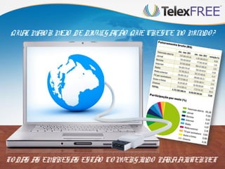 QUAL MAIOR MEIO DE DIVULGAÇÃO QUE CRESCE NO MUNDO?
TODAS AS EMPRESAS ESTÃO CONVERGINDO PARAAINTERNET
 