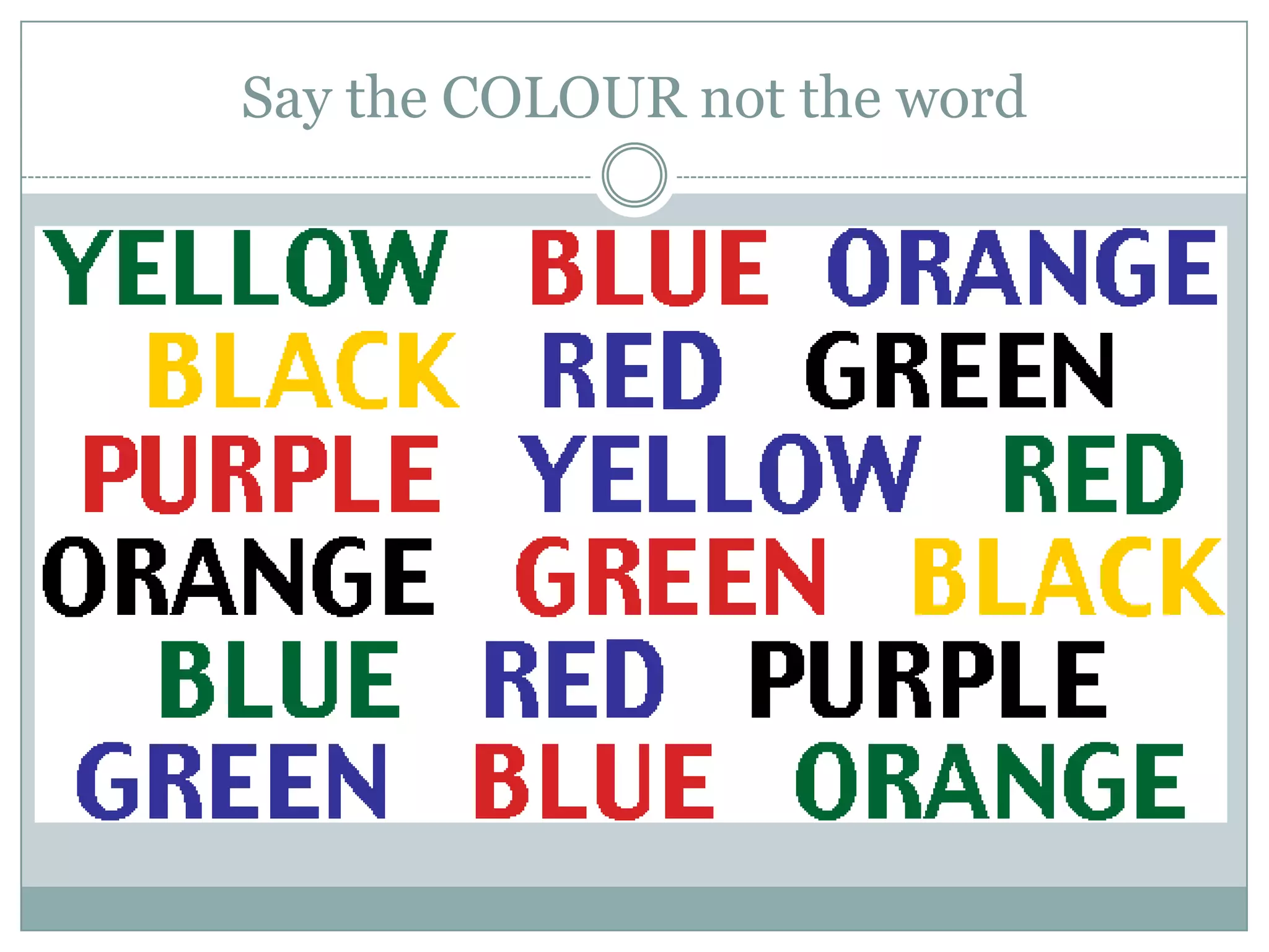 Say the COLOUR not the word
 