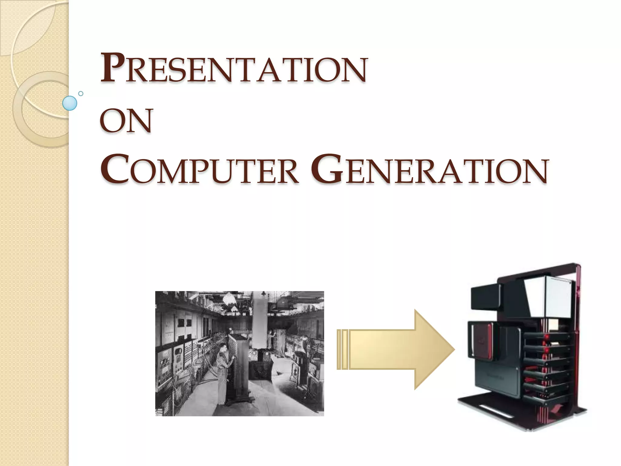 PRESENTATION
ON
COMPUTER GENERATION
 