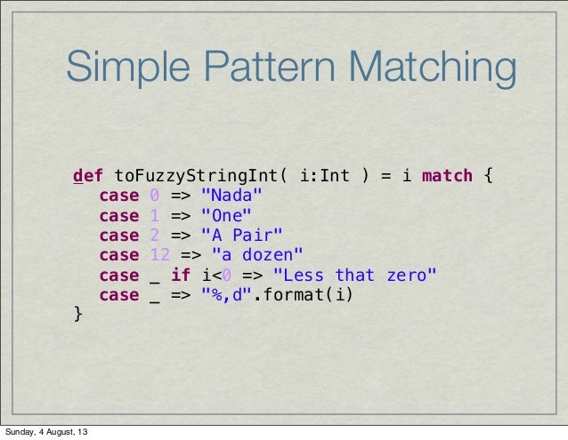 Simple Pattern Matching Def ToFuzzyStringInt Classy Pattern Def Simple Pattern Matching Def ToFuzzyStringInt Classy Pattern Def