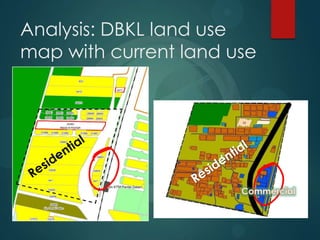 Analysis: DBKL land use
map with current land use
 
