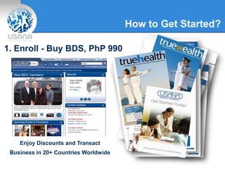 How to Get Started?
1. Enroll - Buy BDS, PhP 990
Enjoy Discounts and Transact
Business in 20+ Countries Worldwide
 