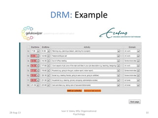 DRM: Example
28-Aug-13
Ivan V. Valev, MSc Organisational
Psychology
10
 