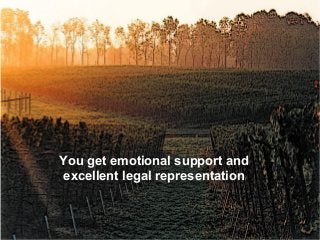 You get emotional support and
excellent legal representation
 