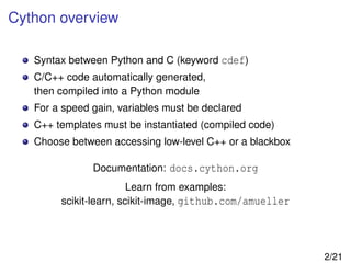 Introduction to cython: example of GCoptimization | PPT