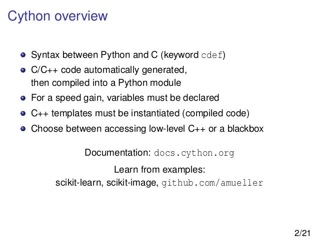 Introduction to cython: example of GCoptimization