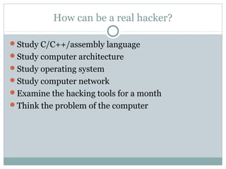 Basic Introduction to hacking | PPT