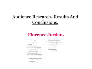 Audience Research- Results And
Conclusions.
Florence Jordan.

 