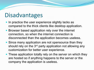 Disadvantages Of Using Web Browsers Web Application | PPTX