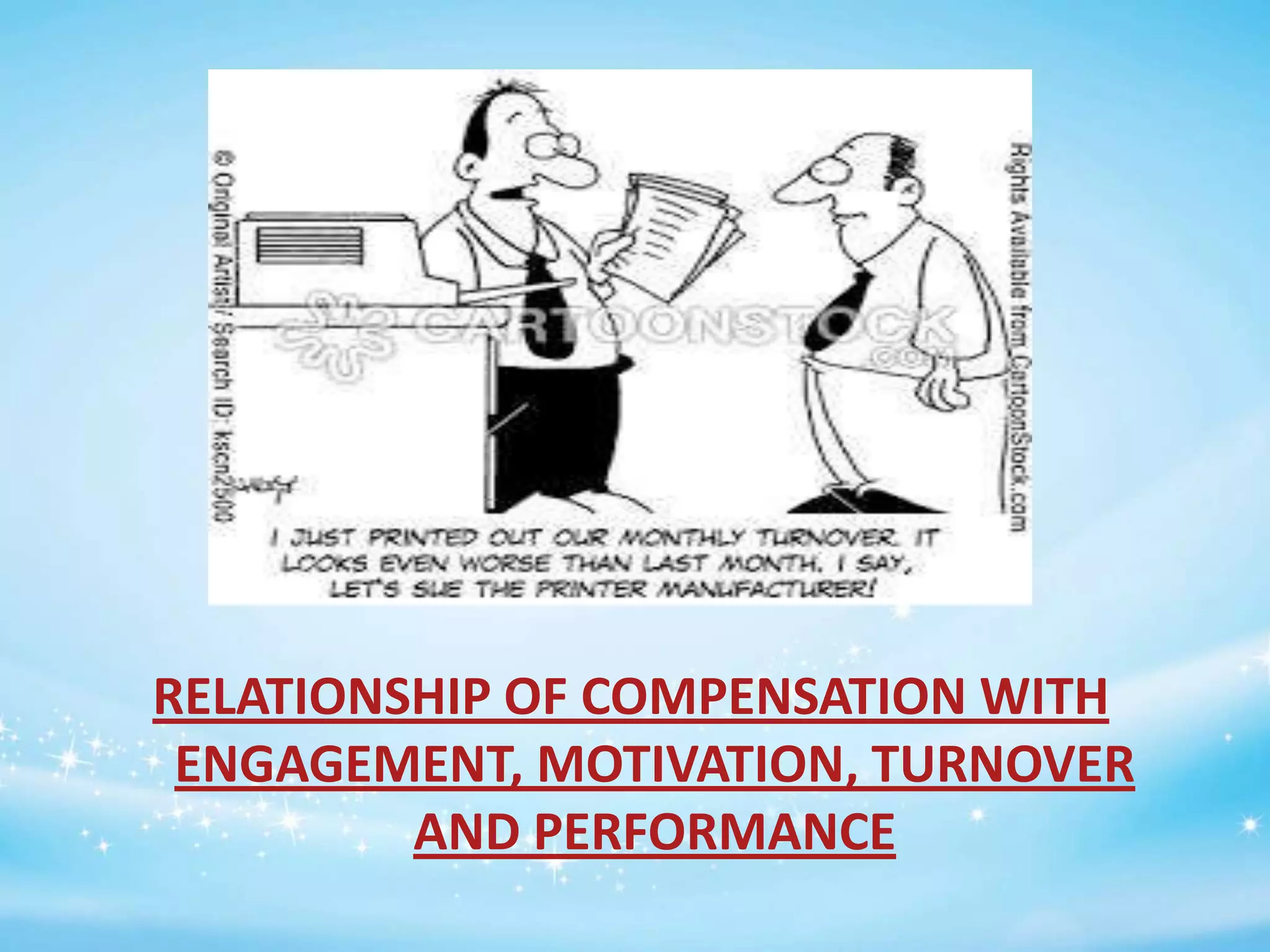 RELATIONSHIP OF COMPENSATION WITH
ENGAGEMENT, MOTIVATION, TURNOVER
AND PERFORMANCE

 