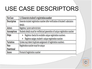 USE CASE DESCRIPTORS