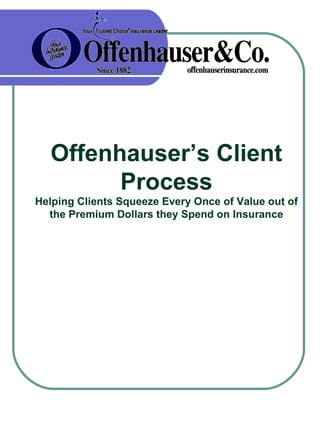 Offenhauser’s Client
        Process
Helping Clients Squeeze Every Once of Value out of
  the Premium Dollars they Spend on Insurance
 