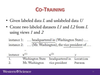 CO-TRAINING
•
•

18

 