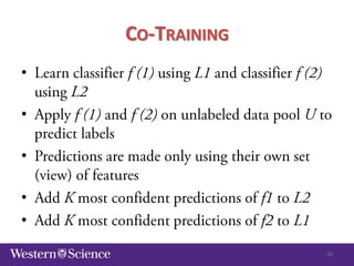 CO-TRAINING
•
•

•
•
•
20

 