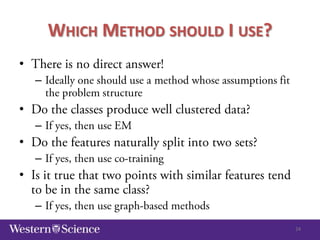 WHICH METHOD SHOULD I USE?
•
–

•
–

•
–

•
–
24

 
