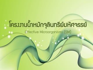 โครงงานน้้าหมักจุลินทรียมหัศจรรย์
์
Effective Microorganisms (EM)

 