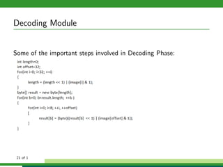 Decoding Module
Some of the important steps involved in Decoding Phase:
21 of 1
 