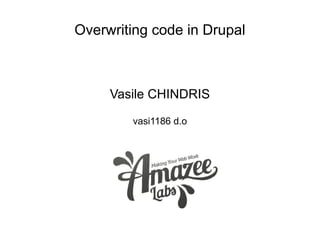 Overwriting code in Drupal
Vasile CHINDRIS
vasi1186 d.o
 