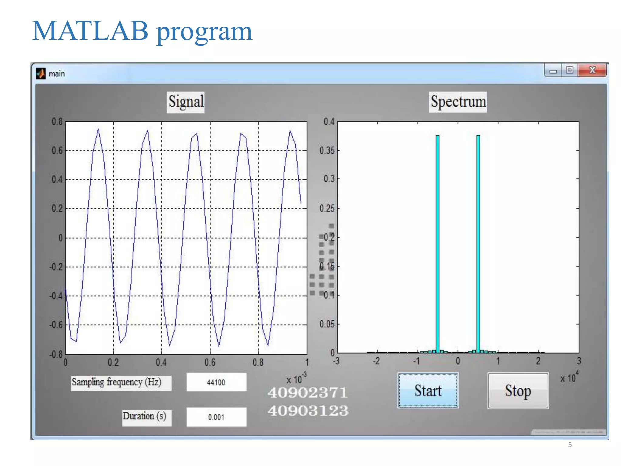 MATLAB program
5
 