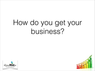 How do you get your
business?
 