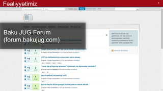 9
Baku JUG Forum
(forum.bakujug.com)
Fəaliyyətimiz
 