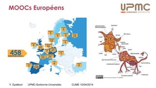 Y. Epelboin UPMC-Sorbonne Universités CUME 10/04/2014
MOOCs Européens
 