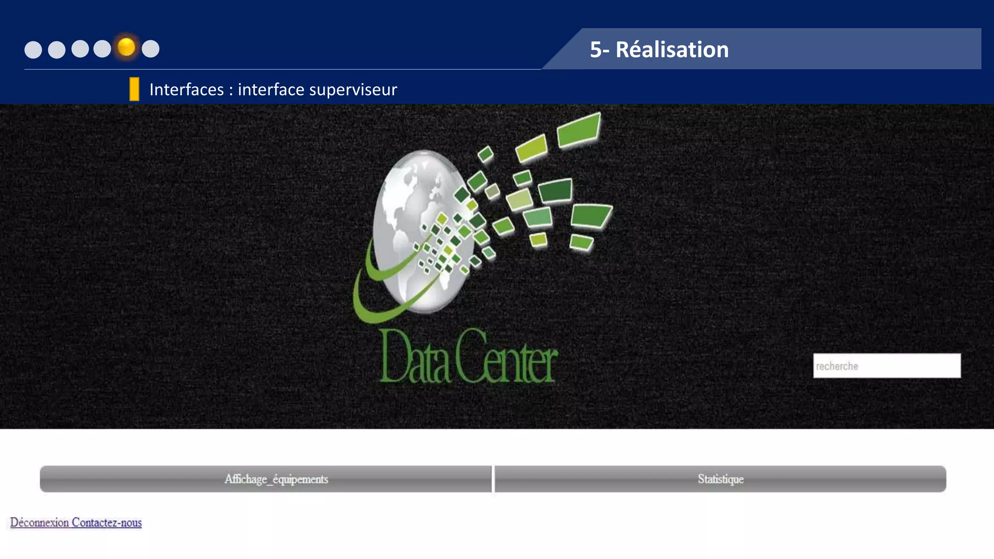 5- Réalisation
Interfaces : interface superviseur
 