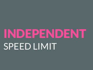 INDEPENDENT
SPEED LIMIT
 