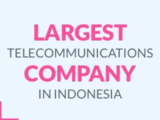 LARGEST
TELECOMMUNICATIONS
COMPANY
IN INDONESIA
 