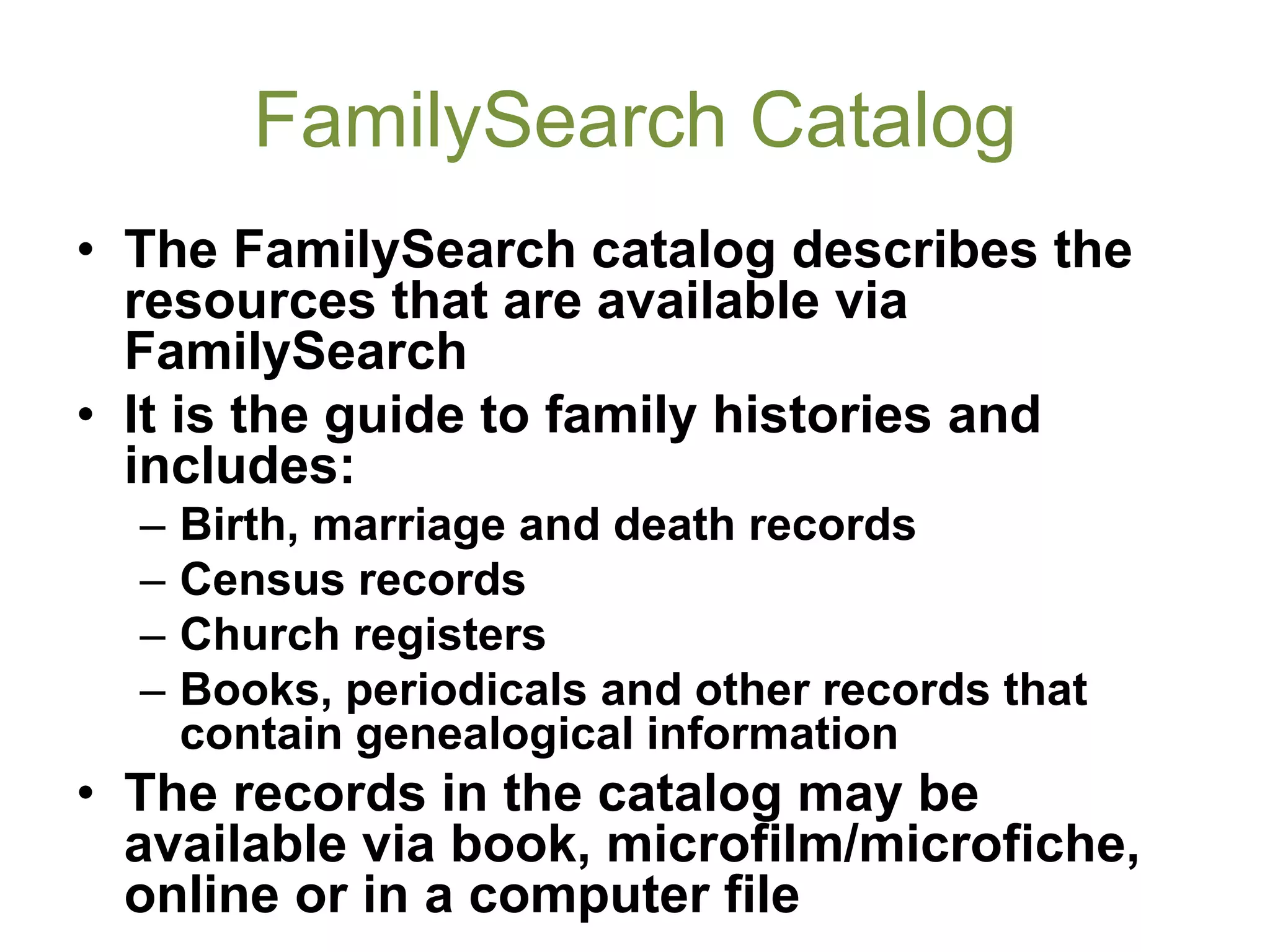 FamilySearch Presentation PPTX