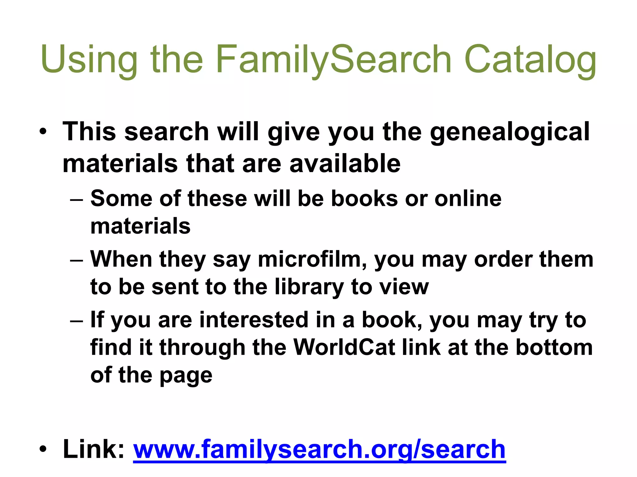 FamilySearch Presentation PPTX