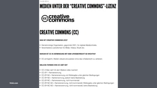 CC-Quellen
• h#p://ﬂickr.com/crea1vecommons
• h#p://search.crea1vecommons.org
• h#p://ccmixter.org
friolz.com
 