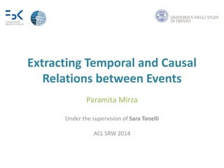 Extracting Temporal and Causal Relations between Events | PPTX