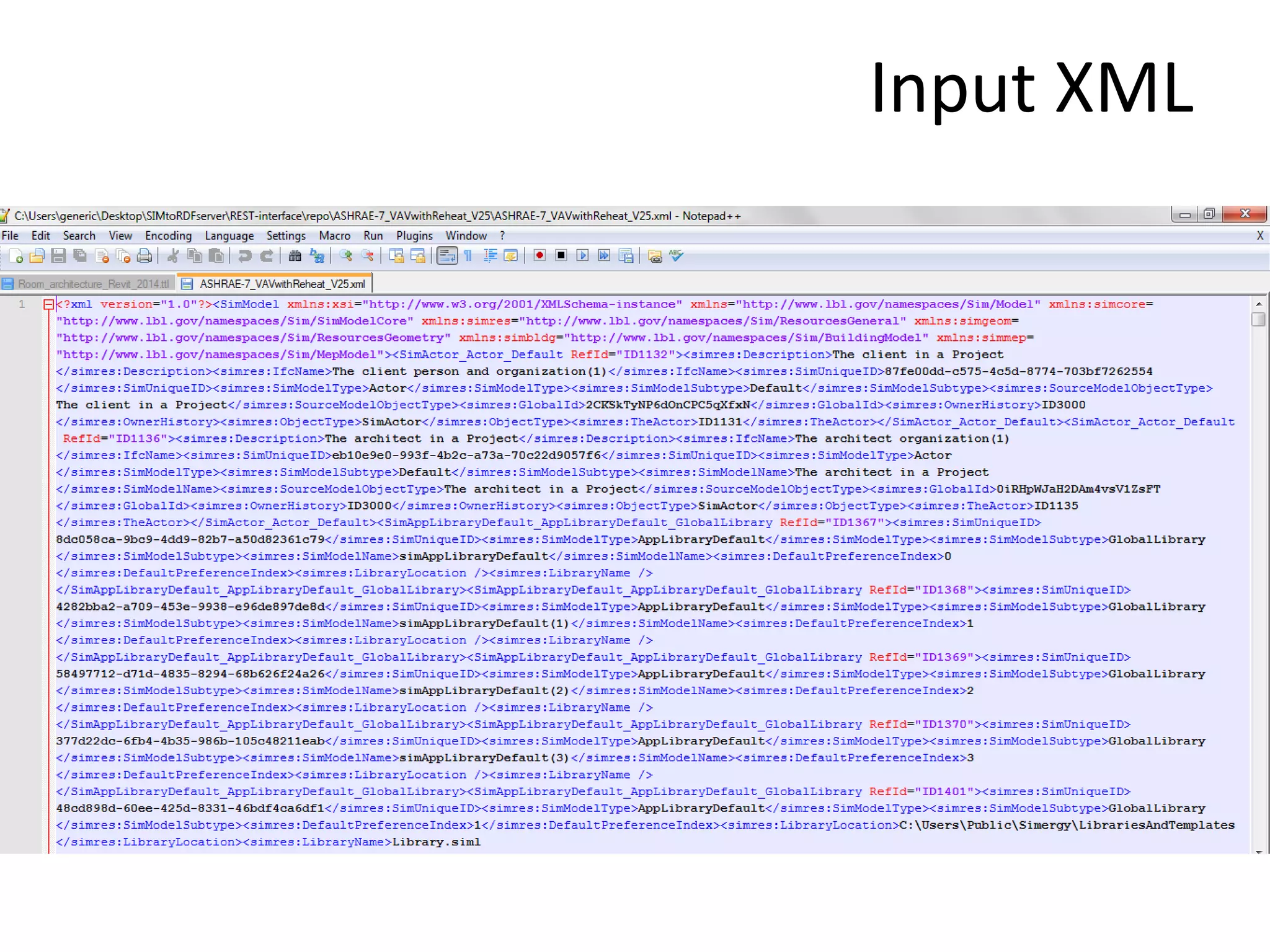 Input XML 
 