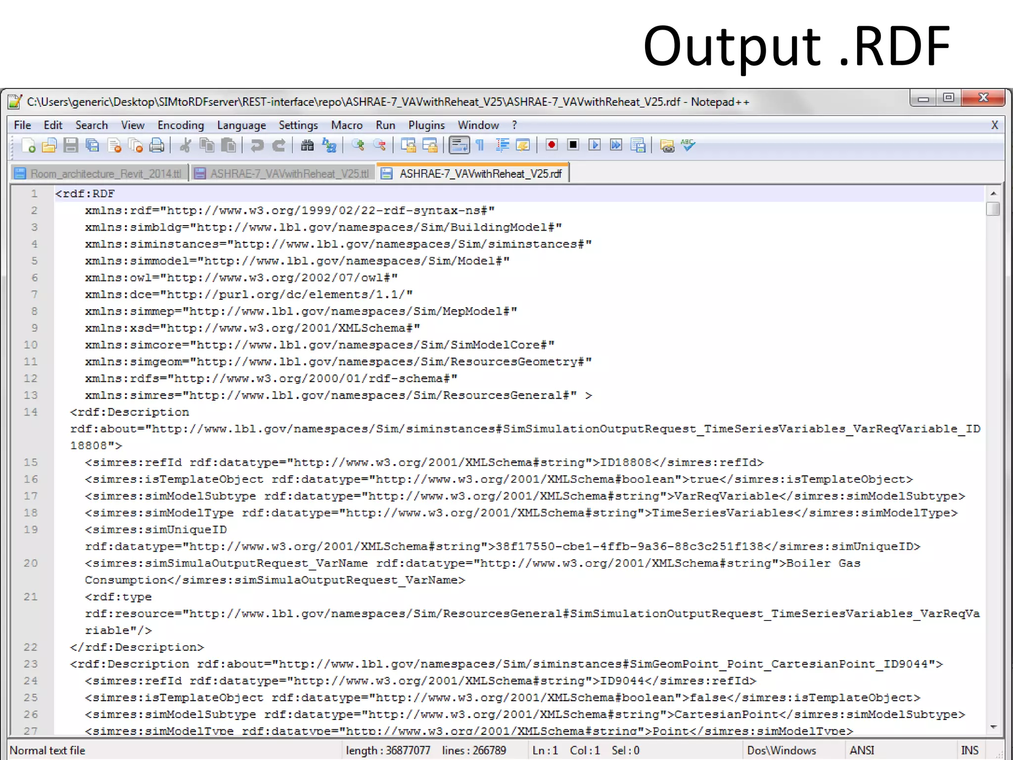 Output .RDF 
 