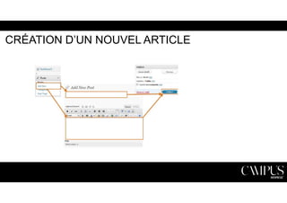CRÉATION D’UN NOUVEL ARTICLE 
 