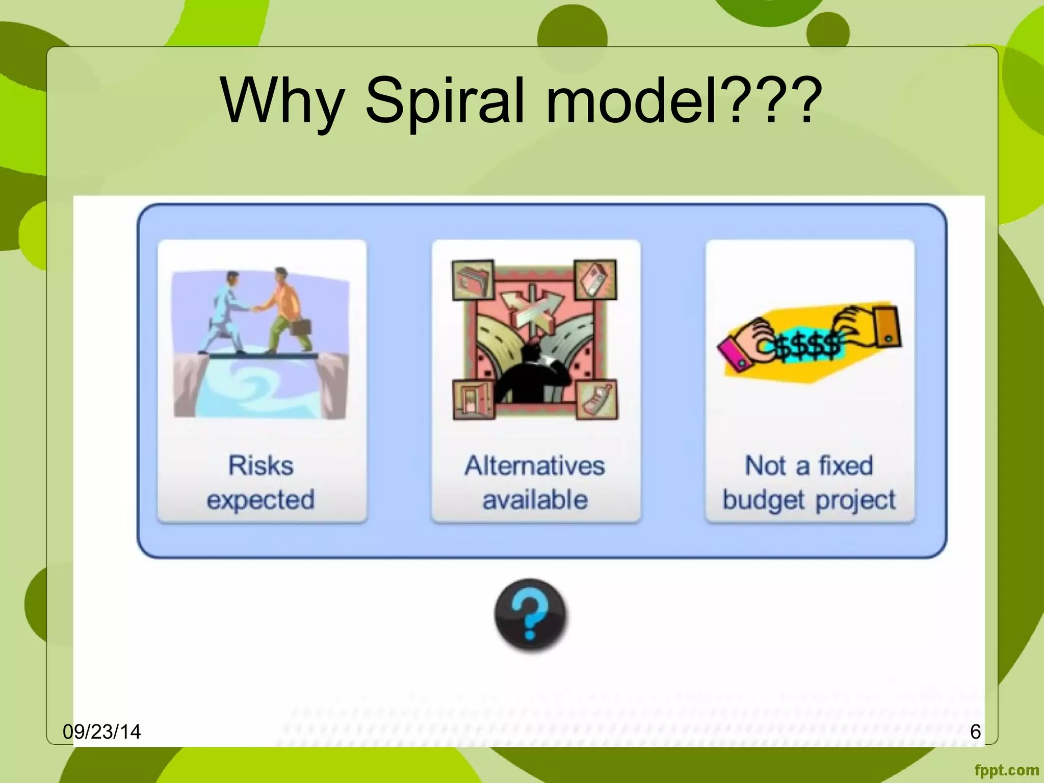 Why Spiral model??? 
09/23/14 6 
 